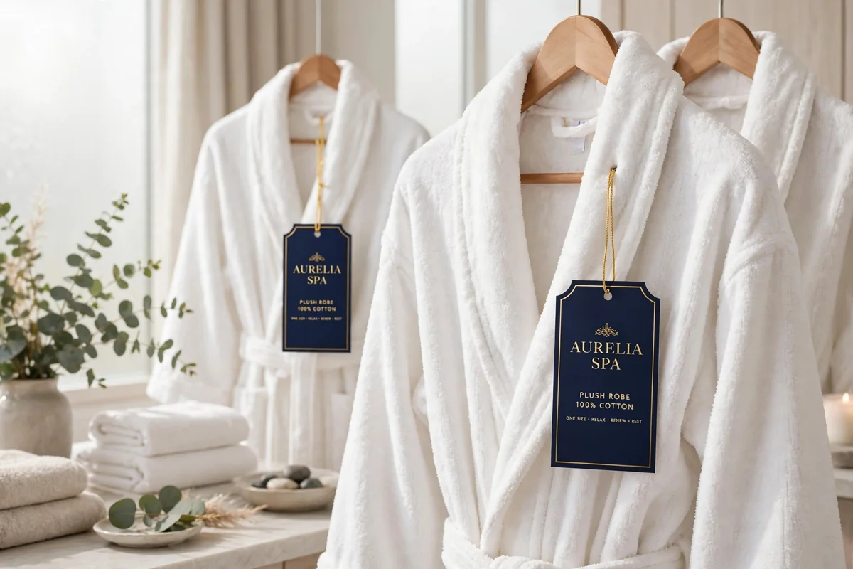 Robe Hangtags in use