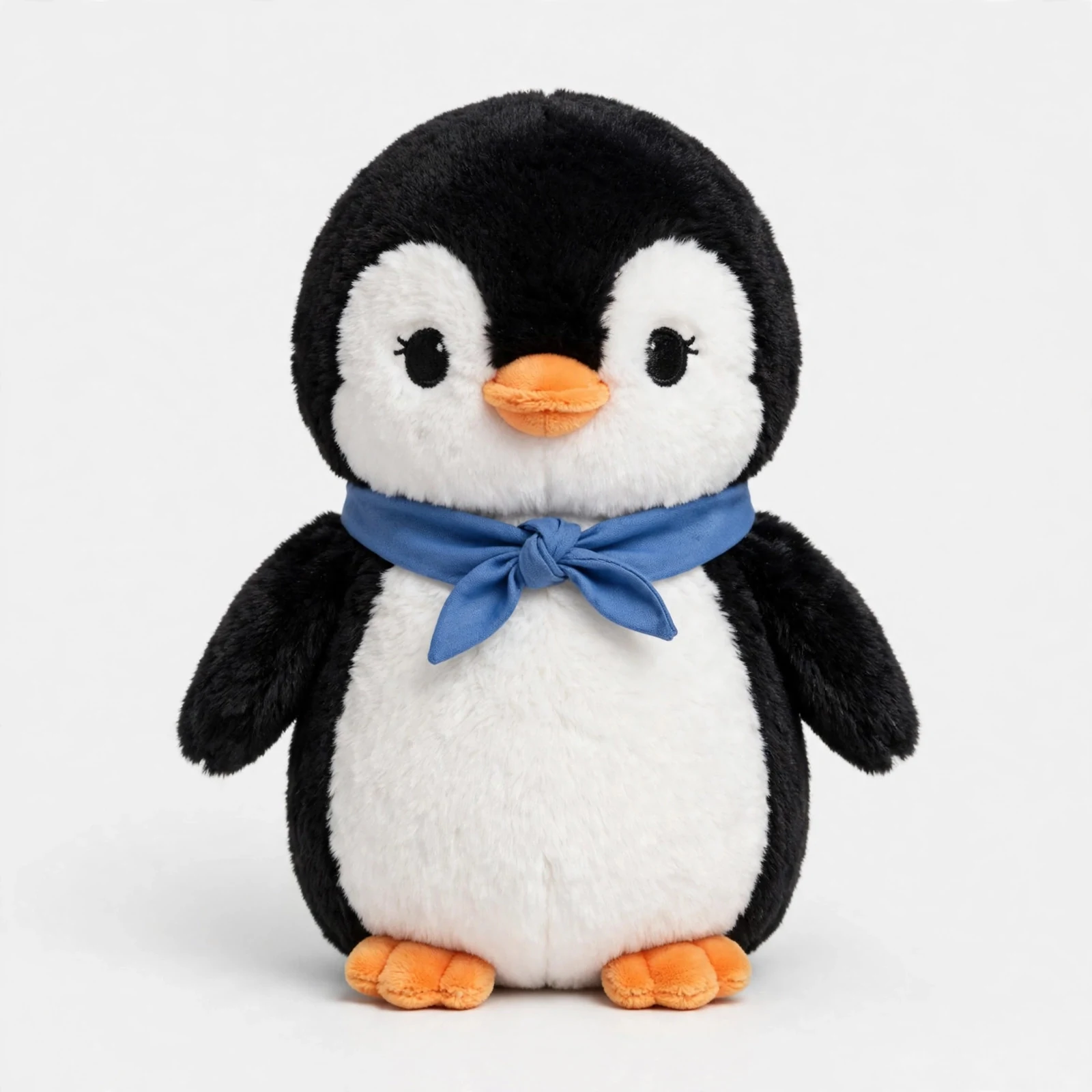 8 inch sea life penguin plush wearing a bandana with a custom logo.