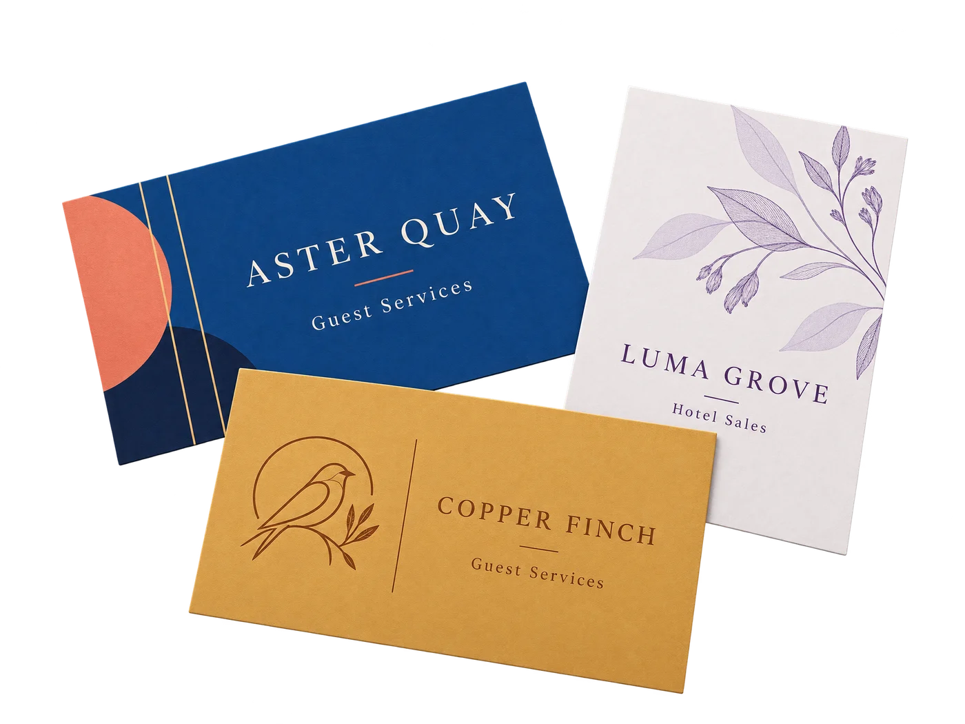 Custom hotel business card custom-design studio example