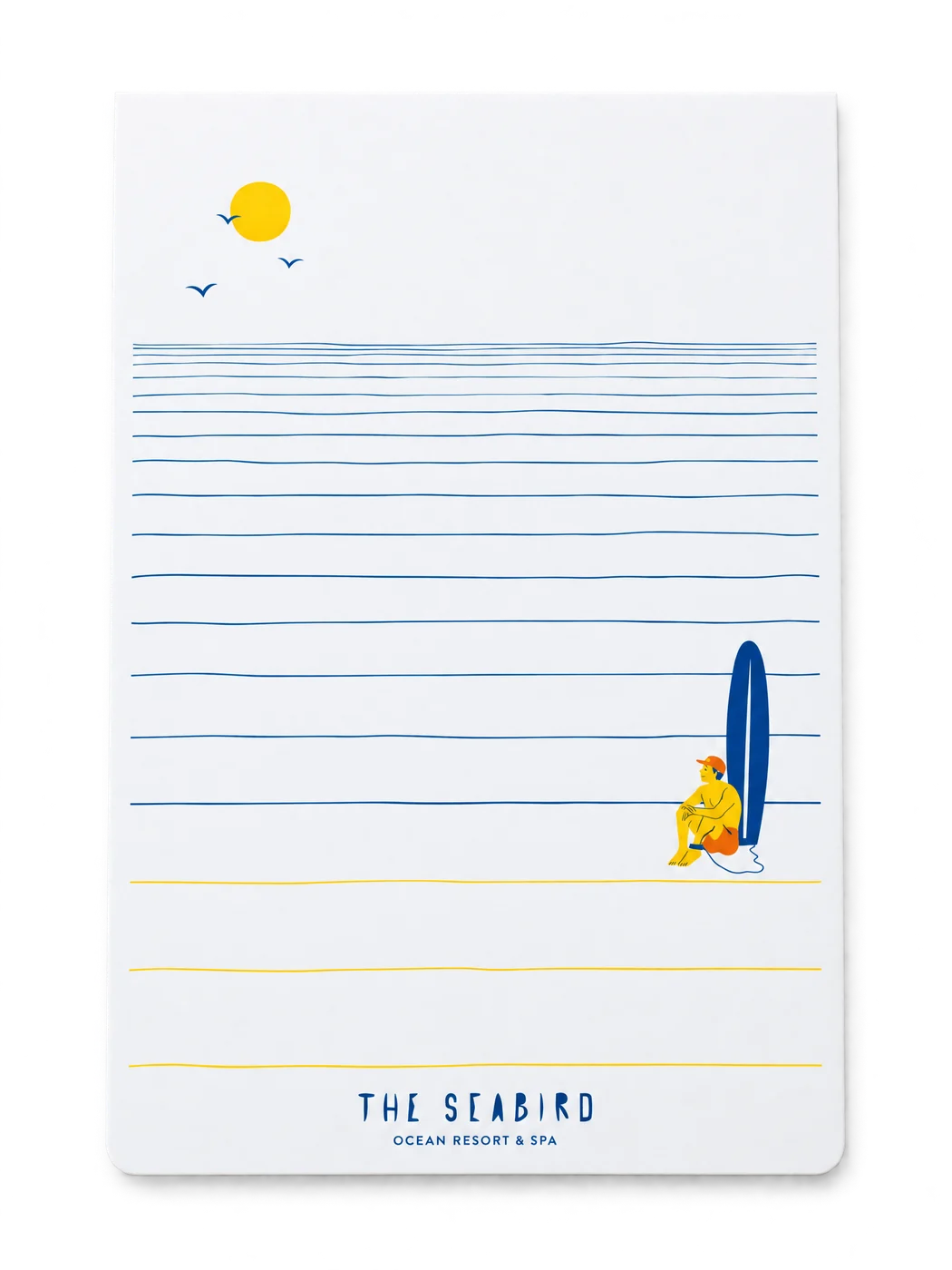Coastal illustrated guest notepad custom-design studio example